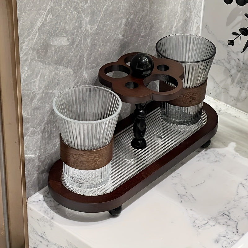 Classic Toothbrush And Toothpaste Holder Collection, Nostalgic Mouthwash Cup And Bathroom Organizer, Compact Wash Basin Rack for Bathroom Countertops