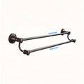 Antique Brass Double Towel Bar, Adjustable 14.96 To 26.57 Inch Towel Rack Oil Impregnated Farmhouse Towel Rack Rustic Towel Rack Bathroom Wall Mounted