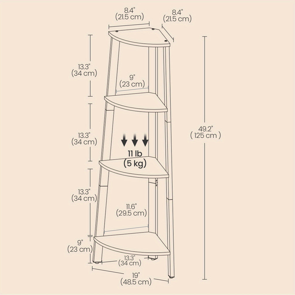 4-Tier Rustic Brown Bathroom Storage Organizer with Industrial Metal Frame, Water  Bath Caddy for Towels, Toiletries & Cosmetics