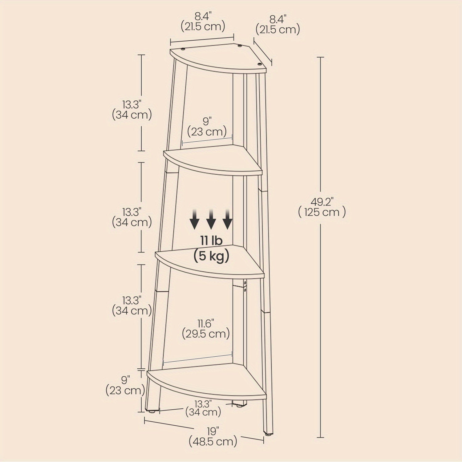 4-Tier Rustic Brown Bathroom Storage Organizer with Industrial Metal Frame, Water  Bath Caddy for Towels, Toiletries & Cosmetics