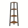 4-Tier Rustic Brown Bathroom Storage Organizer with Industrial Metal Frame, Water  Bath Caddy for Towels, Toiletries & Cosmetics