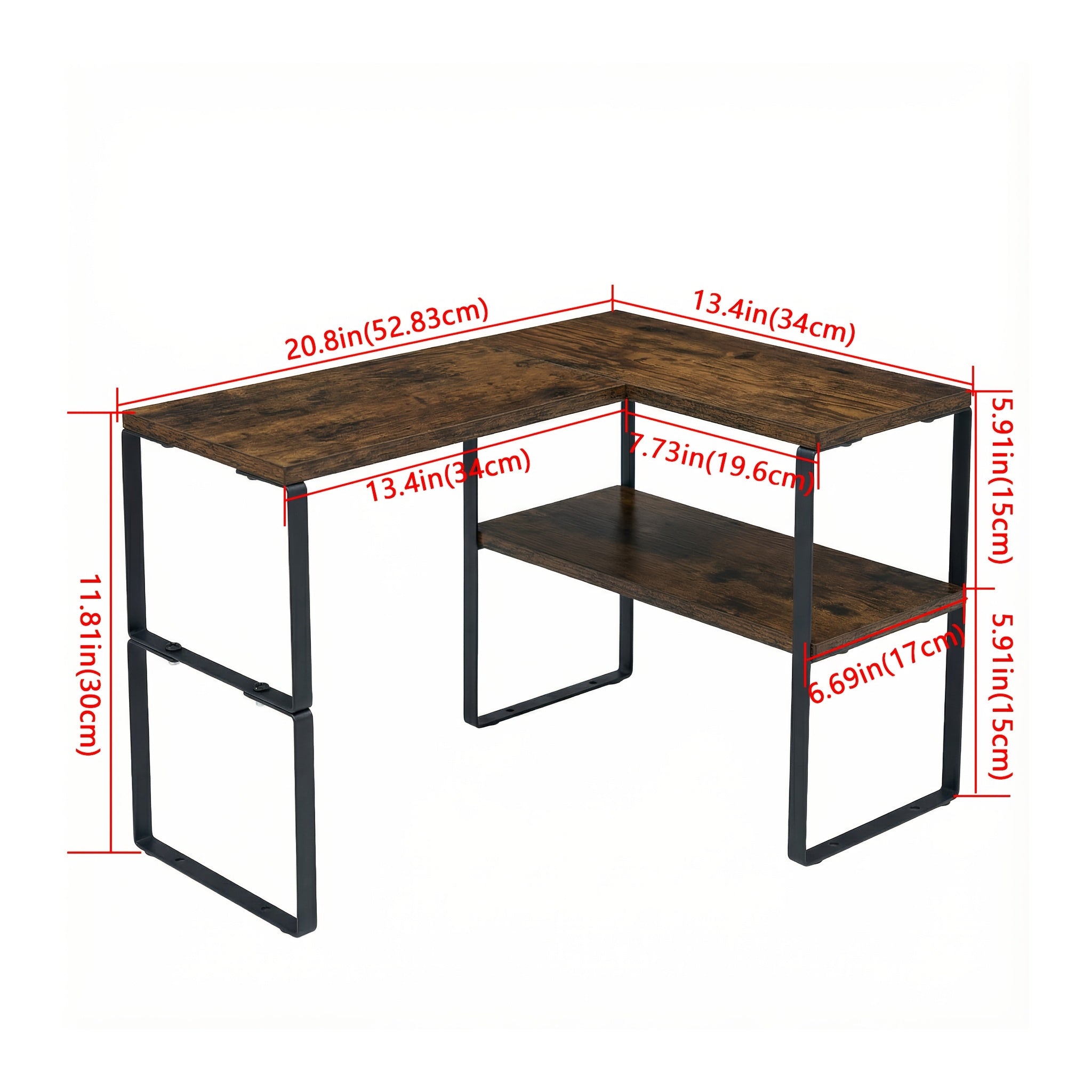 Stylish Corner Shelf with Storage - Adjustable 2-Tier Rack for Coffee Shops, Home Kitchens, And Bathroom Vanities - Rustic Wood And Metal Organizer, Utility Racks