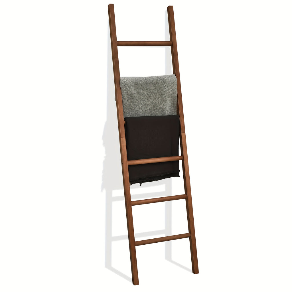 6ft Wooden Natural Blanket Ladder Living Room Decorative Wall Leaning Farmhouse Quilt Display Holder Rustic Wood Towel Rack for Bathroom