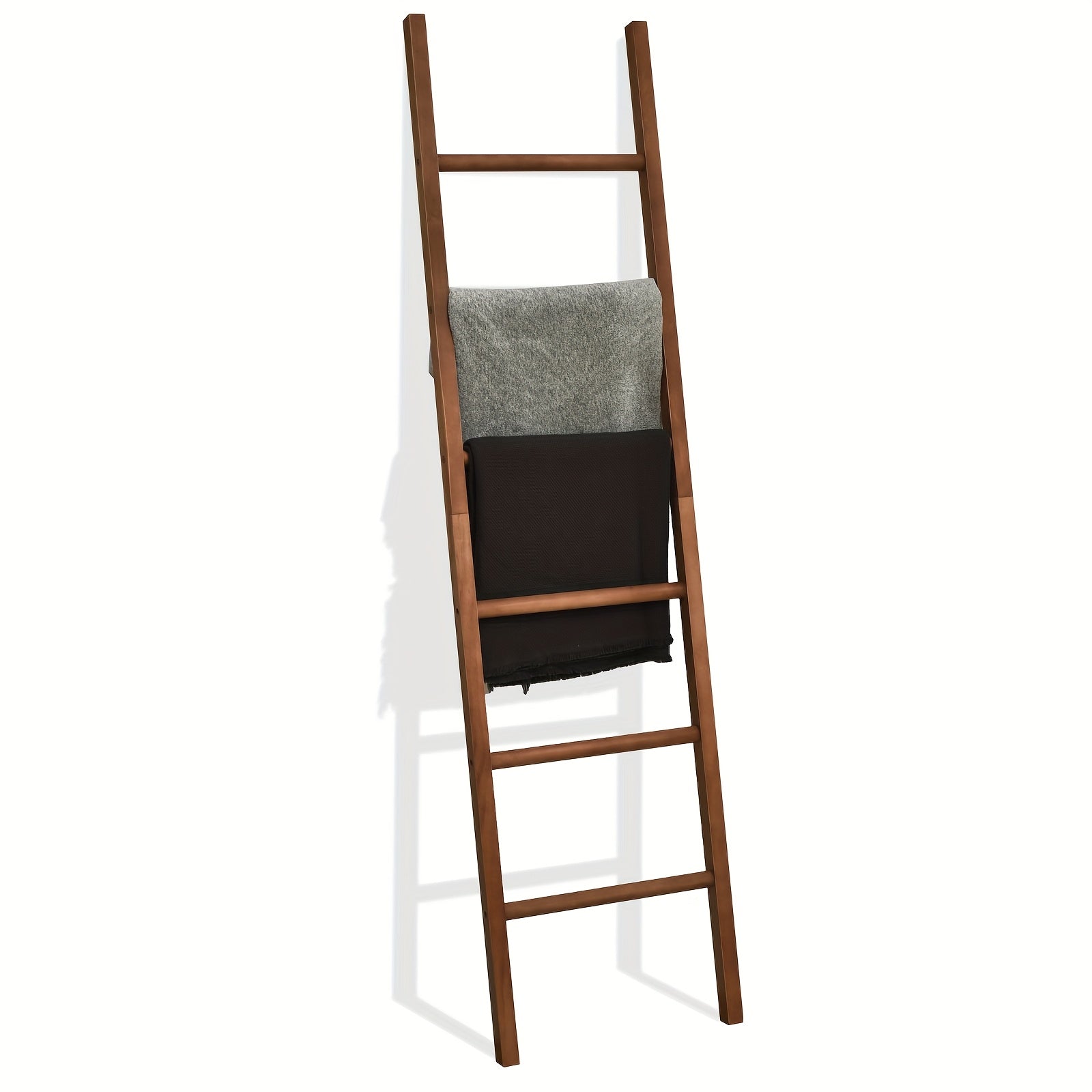 6ft Wooden Natural Blanket Ladder Living Room Decorative Wall Leaning Farmhouse Quilt Display Holder Rustic Wood Towel Rack for Bathroom
