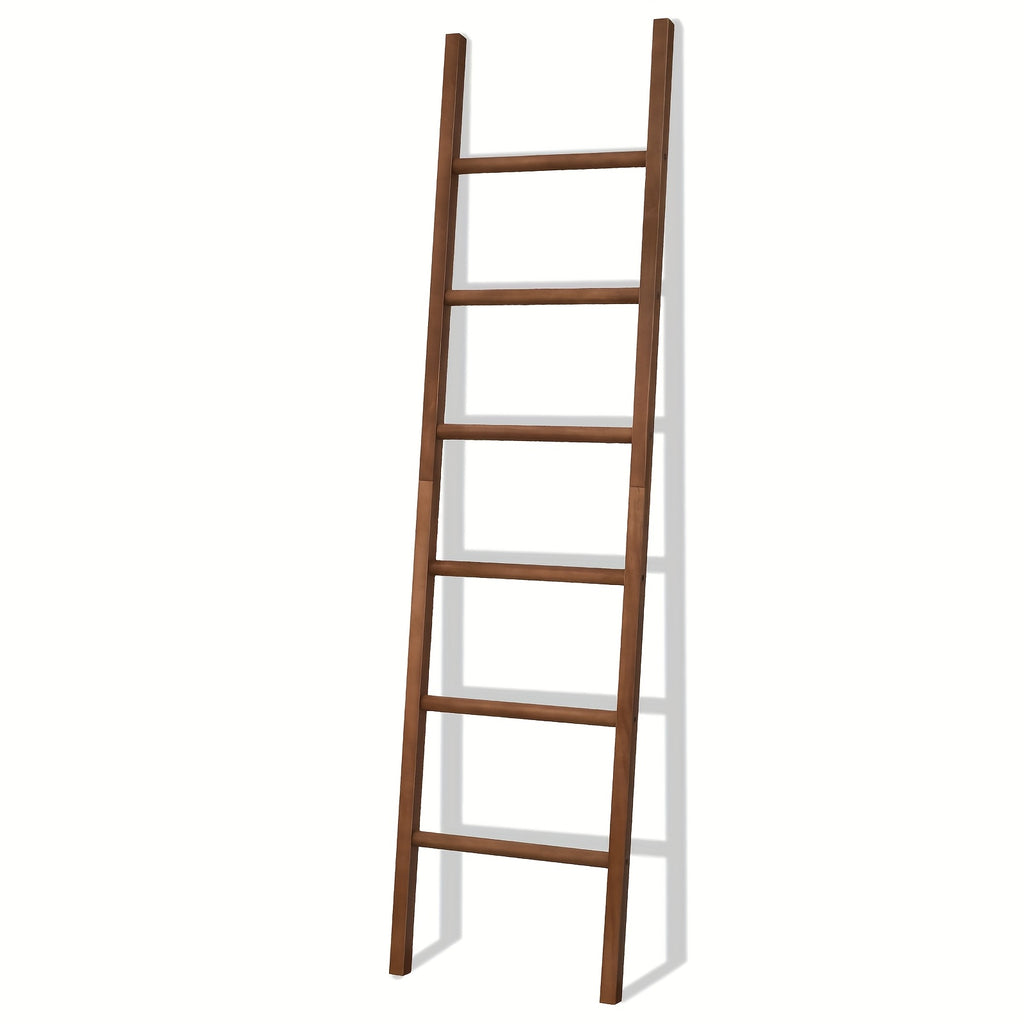 6ft Wooden Natural Blanket Ladder Living Room Decorative Wall Leaning Farmhouse Quilt Display Holder Rustic Wood Towel Rack for Bathroom